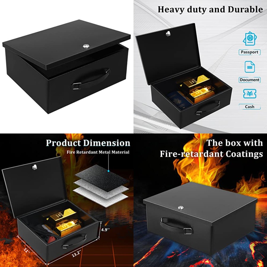Portable Metal Safe Box with K – Fire Safe Document Bewertung und Preis