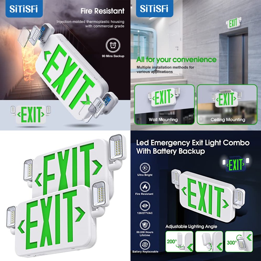 Led Combo Emergency Exit Sign  – Emergency Exit Sign Bewertung und Preis