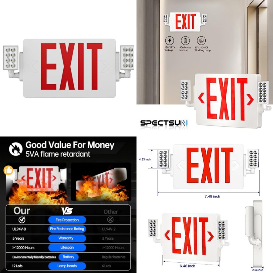 Spectsun 1 Pack Exit Signs wit – Emergency Exit Sign Bewertung und Preis