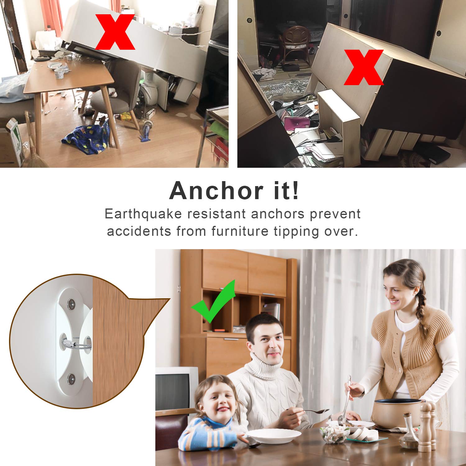 Furniture Anchors (10 Pack), F – Earthquake Anchor Strap Bewertung und Preis