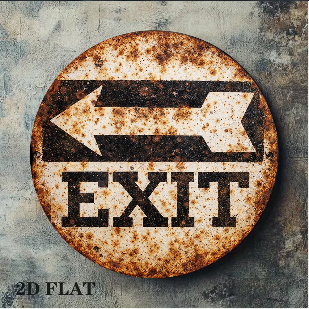 2D Metal Sign 8x8in/20x20cm Re – Emergency Exit Sign Bewertung und Preis