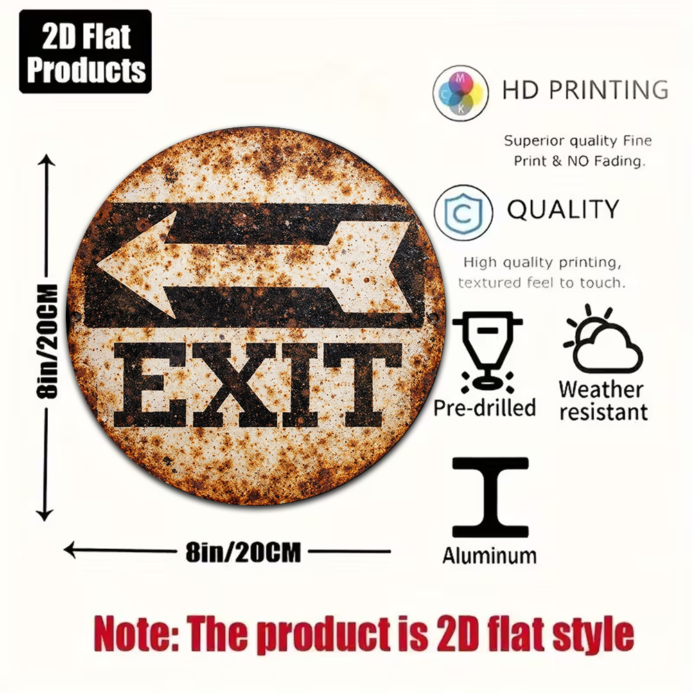 2D Metal Sign 8x8in/20x20cm Re – Emergency Exit Sign Bewertung und Preis