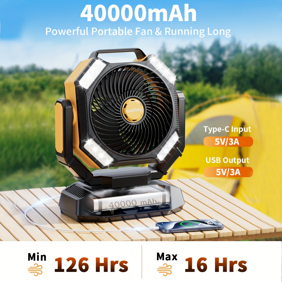 coldSky  Camping Fan, Battery  – Power Outage Light Bewertung und Preis