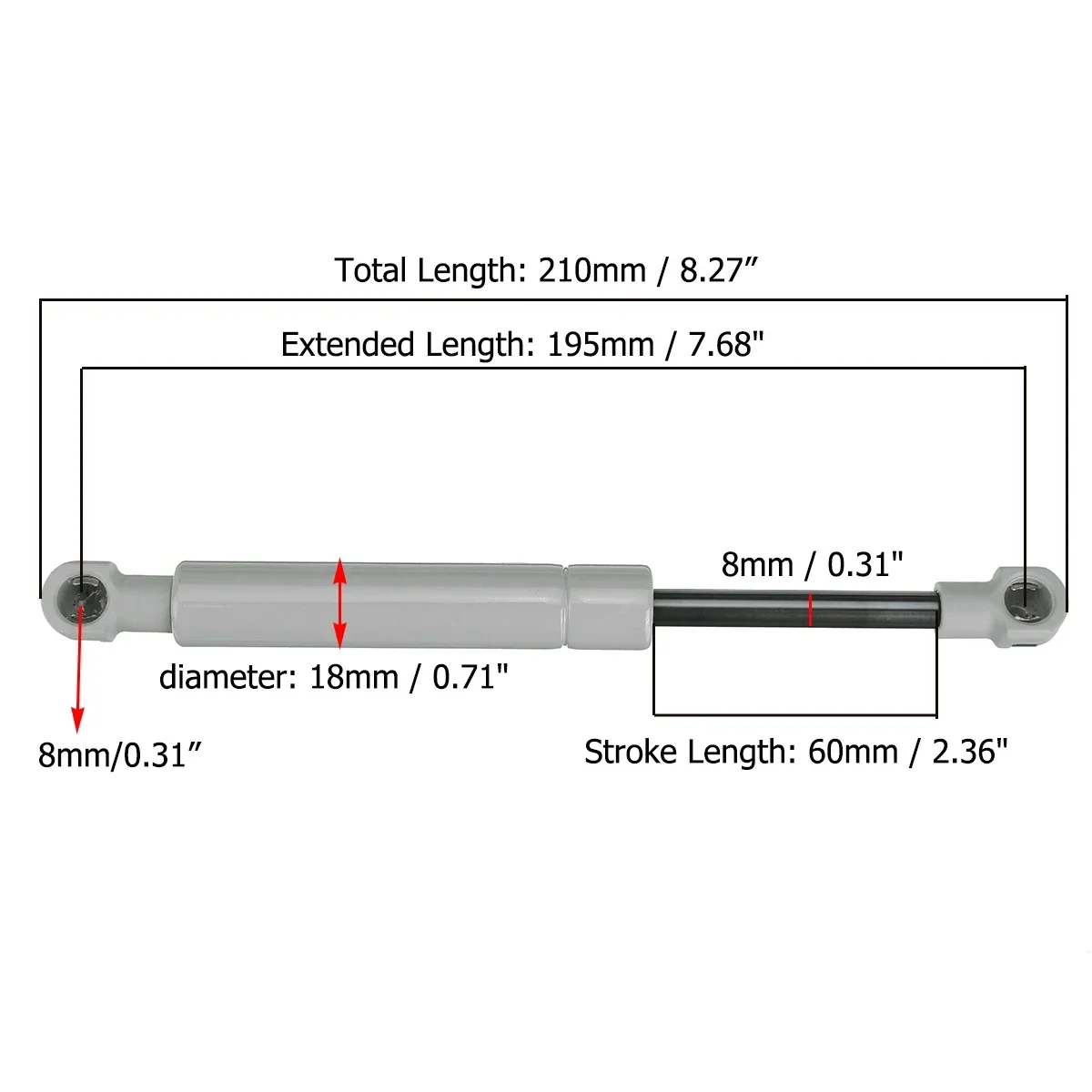 200-380N 195mm 8mm for RV Bed  – Window Lock Bar Bewertung und Preis