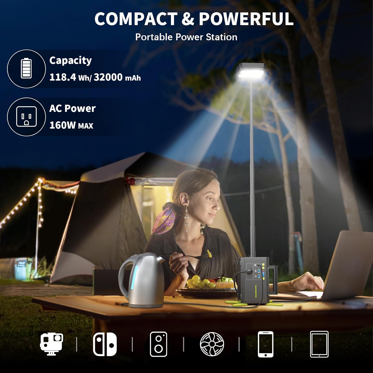 118Wh Portable Power Station w – Power Outage Light Bewertung und Preis