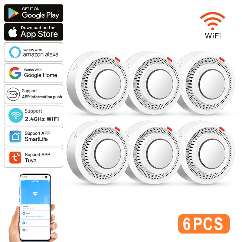 6Pack Tuya WiFi Smart Smoke Se – Smoke Detector Interconnected Bewertung und Preis